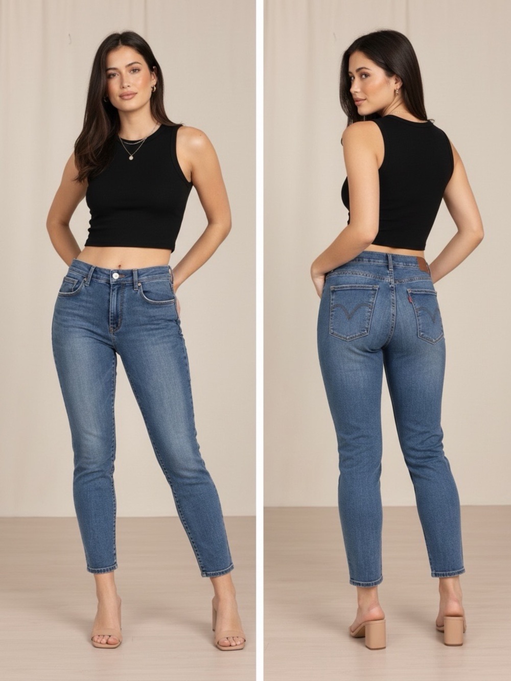 Levi's classic Crop Skinny Jeans in Blue Waist 34
